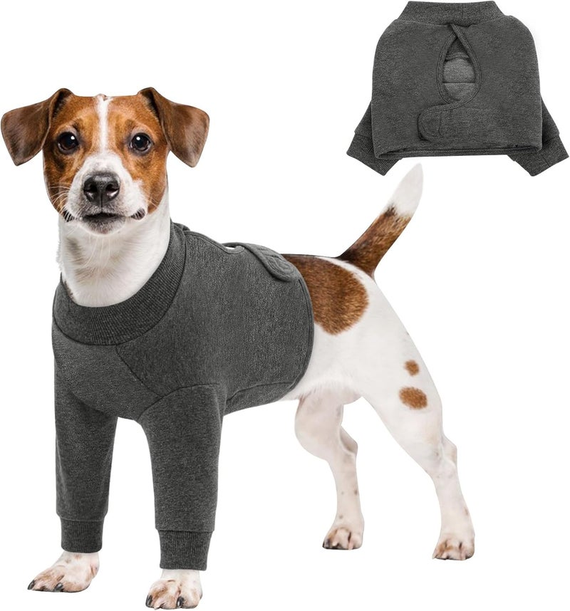 Queenmore Dog Surgery Recovery Sleeve Front Legs, Breathable Dog Recovery Sleeve, Elbow Protector Pet Cone Alternative After Surgery, Grey, M - Image 1